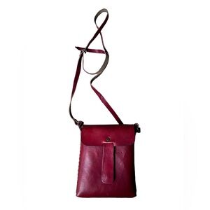 Handmade Red Leather Crossbody Bag Made in Mexico
